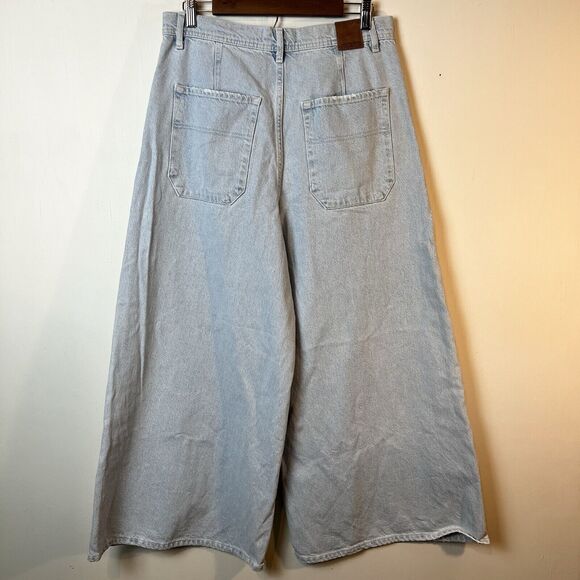 Free People We The Free Landry Wide Leg Cropped Jeans Sz 31 Light Wash - Picture 6 of 13